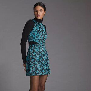 Anthropologie Hutch Sz 12 NWT Floral Jacquard Cut Out Mini Dress
